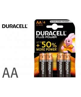 Alkaline duracell battery plus aa blister pack with 4 units