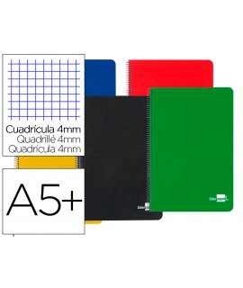 Spiral notebook liderpapel fourth hardcover 80h 60 gr frame 4mm with margin assorted colors