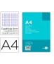 Recambio liderpapel a4 100 hojas 75g/m2 cuadro 4mm con margen 4 taladros