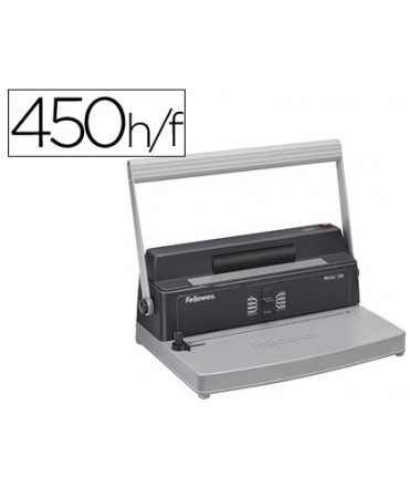 Encuadernadora para espiral fellowes metal 50r perfora 12 hojas formato a4 paso 5:1 encuaderna 450 hojas 80 g