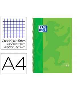 Oxford spiral block extrahard cover microperforated din a4 80 sheets frames 5mm green color