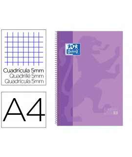 Spiral Oxford Block Extrahard Cover Microperforated DIN A4 80 Sheets Frames 5mm -Color lila