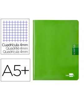 Notebook liderpapel scriptus a5 48 sheets 90g/m2 4mm frame with green margin