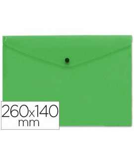 Carpeta liderpapel dossier broche polipropileno tamaño sobre americano 260x140mm verde translucido