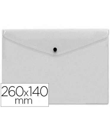 Carpeta liderpapel dossier broche polipropileno tamaño sobre americano 260x140mm transparente