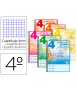 Cuaderno espiral liderpapel cuarto pautaguia tapa blanda 40h 75gr cuadro pautado 4mm c olores surtidos