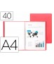 Carpeta liderpapel escaparate 47050 40 fundas polipropileno din a4 rojo translucido