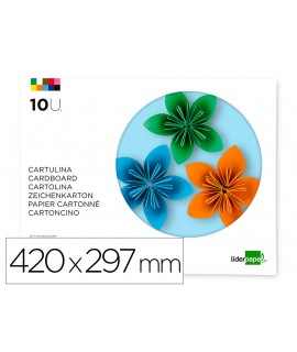 Bloc trabajos manuales liderpapel cartulina 297x420 mm 10 hojas colores surtidos