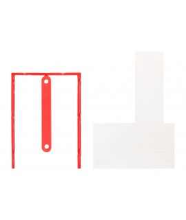 Encuadernador fastener q-connect plastico d-clips color rojo caja de 100 unidades