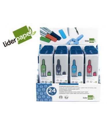 Compas liderpapel con mango extra soft colores surtidos