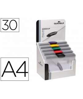 Swingclip dossier folder side and swivel clamp din a4 capacity 30 sheets assorted colors