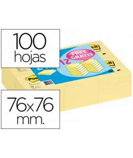 Sticky notepad remove and put post-it 76x76 mm promotional pack 24+12 units