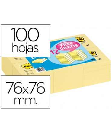 Sticky notepad remove and put post-it 76x76 mm promotional pack 24+12 units