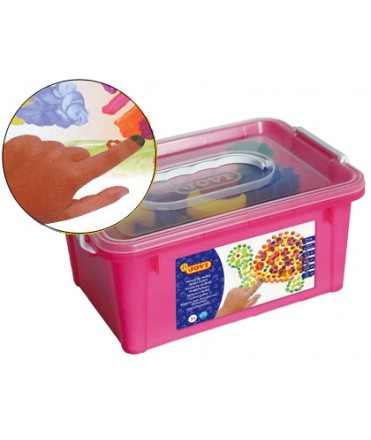 Pintura dedos jovi colores surtidos set esponja + plantillas