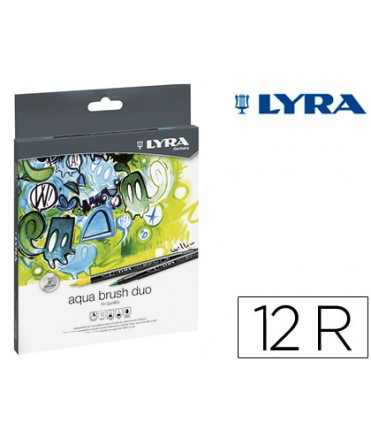 Rotulador lyra aqua brush duo caja de 12 colores