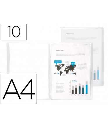 Carpeta liderpapel escaparate 47484 10 fundas polipropileno traslucida din a4 transparente