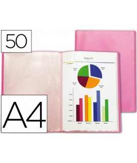 Showcase liderpapel folder 47060 50 translucent polypropylene covers din a4 frosty red