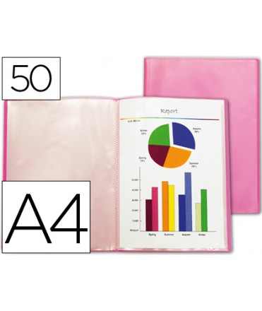 Showcase liderpapel folder 47060 50 translucent polypropylene covers din a4 frosty red