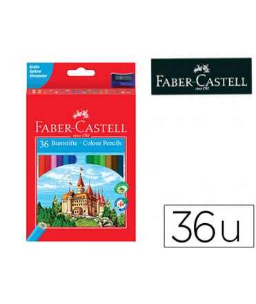 Lapices de colores faber castell hexagonal madera reforestada caja de 36 unidades colores surtidos