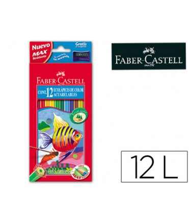Lapices de colores faber castell acuarelables caja de 12 unidades colores surtidos