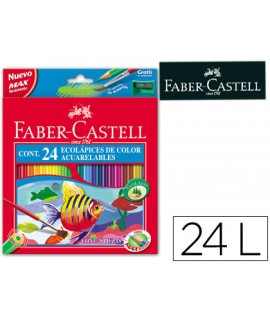 Colored pencils faber castell watercolors box of 24 units assorted colors