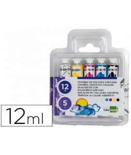 Tempera liderpapel in 12 ml aluminum tube case of 5 tubes assorted colors