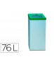 Recycling bin container with hinged lid and inner ring capacity 76 liters 81x36.5x26 cms