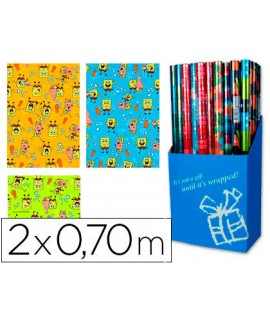 Children's gift wrapping paper spongebob roll width 70 cm length 2 mt assorted designs grammage 60 gr