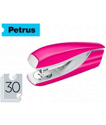 Grapadora petrus mod 635 wow fucsia metalizada capacidad 30 hojas