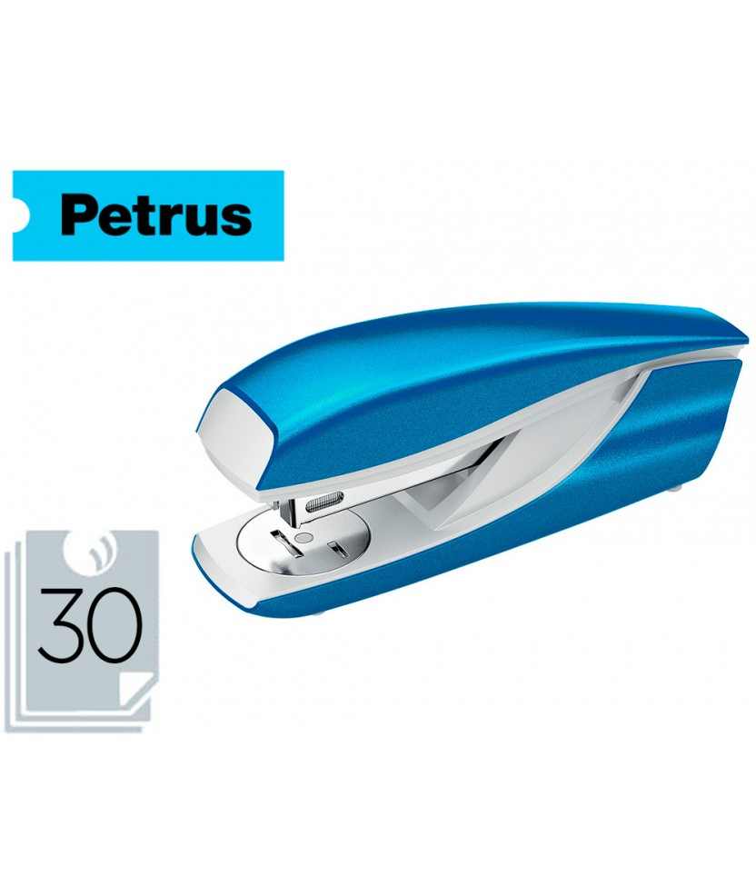 Grapadora petrus 435 golf azul capacidad 30 hojas usa grapas 22/6 24/6 y  26/6