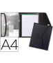 Polypropylene Folder liderpapel Document Holder with 5 Bags and Notepad with Velcro Closure DIN A4 Black