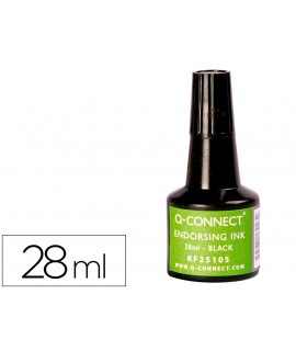 Tampon ink q-connect black bottle 28 ml
