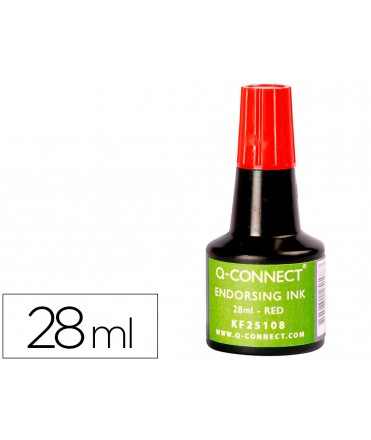 Tinta tampon q-connect rojo bote 28 ml