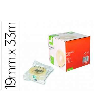 Cinta adhesiva q-connect transparente 33 m x 19 mm encelofanada