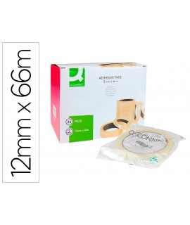 Cinta adhesiva q-connect transparente 66 m x 12 mm encelofanada