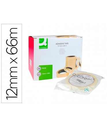 Cinta adhesiva q-connect transparente 66 m x 12 mm encelofanada