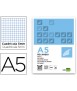 Recambio liderpapel a5 120 hojas 75gr cuadro 5mm sin margen 6 taladros bandas de 5 colores