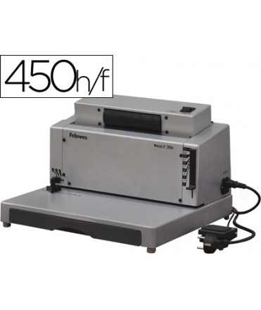 Encuadernadora electrica para espiral fellowes e-200r perfora 20 h encuaderna hasta 450 h paso 5:1