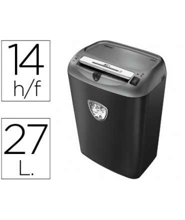 Destructora de documentos fellowes ps-70s capacidad de corte 14 h destruye grapas clips tarjetas y cd 27 litros