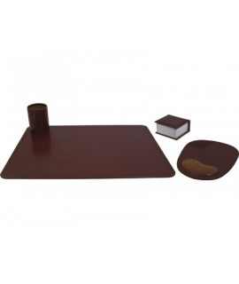 Desk desk q-connect craftsmanship in faux leather set of 4 pieces made in ubrique