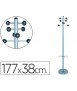 Metal coat rack with hanger 8 hangers silver color 177x38 cm
