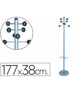 Metal coat rack with hanger 8 hangers silver color 177x38 cm