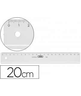 Regla m+r 20 cm plastico transparente