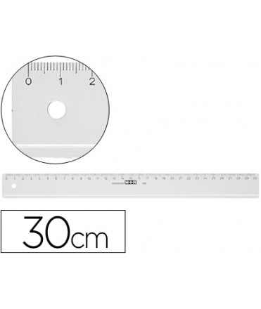 Regla m+r 30 cm plastico transparente