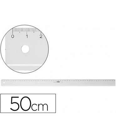 Ruler m+r 50 cm transparent plastic