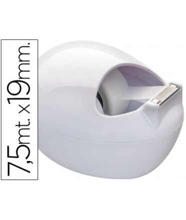 Portarrollo sobremesa scotch color blanco c-36 karim de 7,5 mt x 19 mm incluye rollo de cinta adhesiva magic