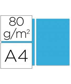 Papel color liderpapel din a4 80gr azul turquesa paquete de 100 hojas