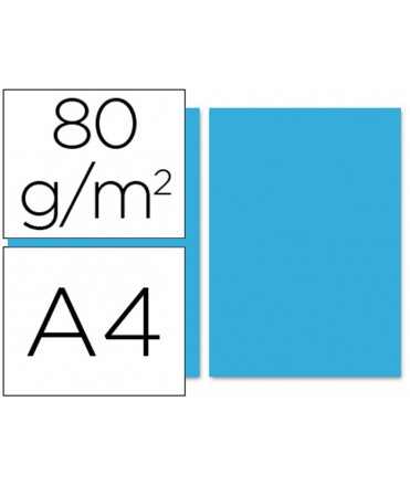 Papel color liderpapel din a4 80gr azul turquesa paquete de 100 hojas