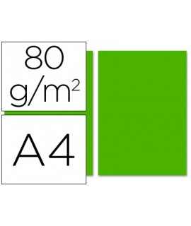 Papel color liderpapel din a4 80gr verde intenso paquete de 100 hojas