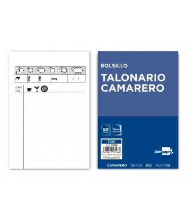 Talonario liderpapel camarero bolsillo original y copia t251 zig zag